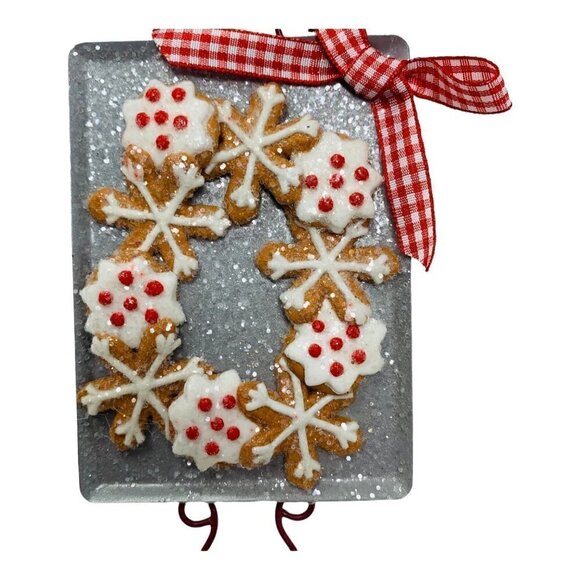 Snowflake Gingerbread Cookie Ornament Baking Pan Kitchen Christmas Tree Holiday - Picture 5 of 7